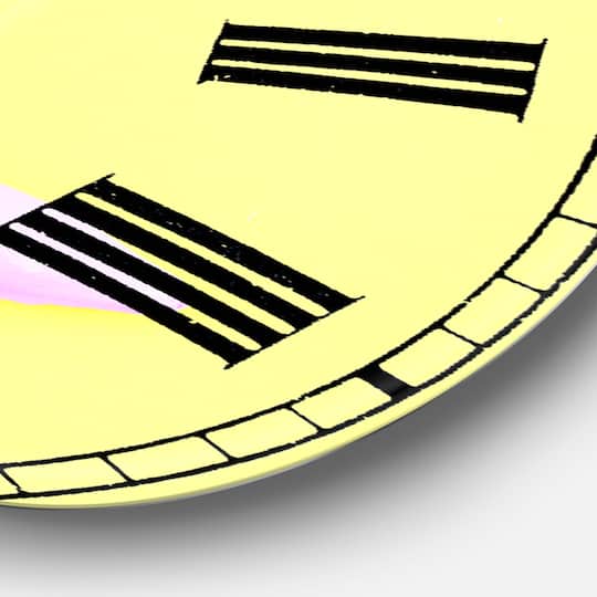 Designart 'Pink Banana Large Modern Wall Clock
